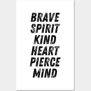 Brave Spirit Kind Heart Pierce Mind Christian Quote Posters and Art